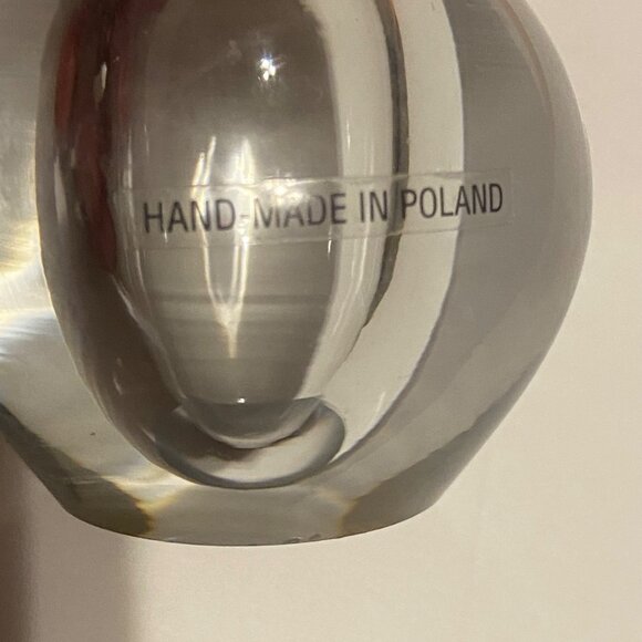 Vtg Hand-Made In Poland Crystal Clear Glass Paperweight 2.5"x3" Elegant Office - Picture 5 of 7